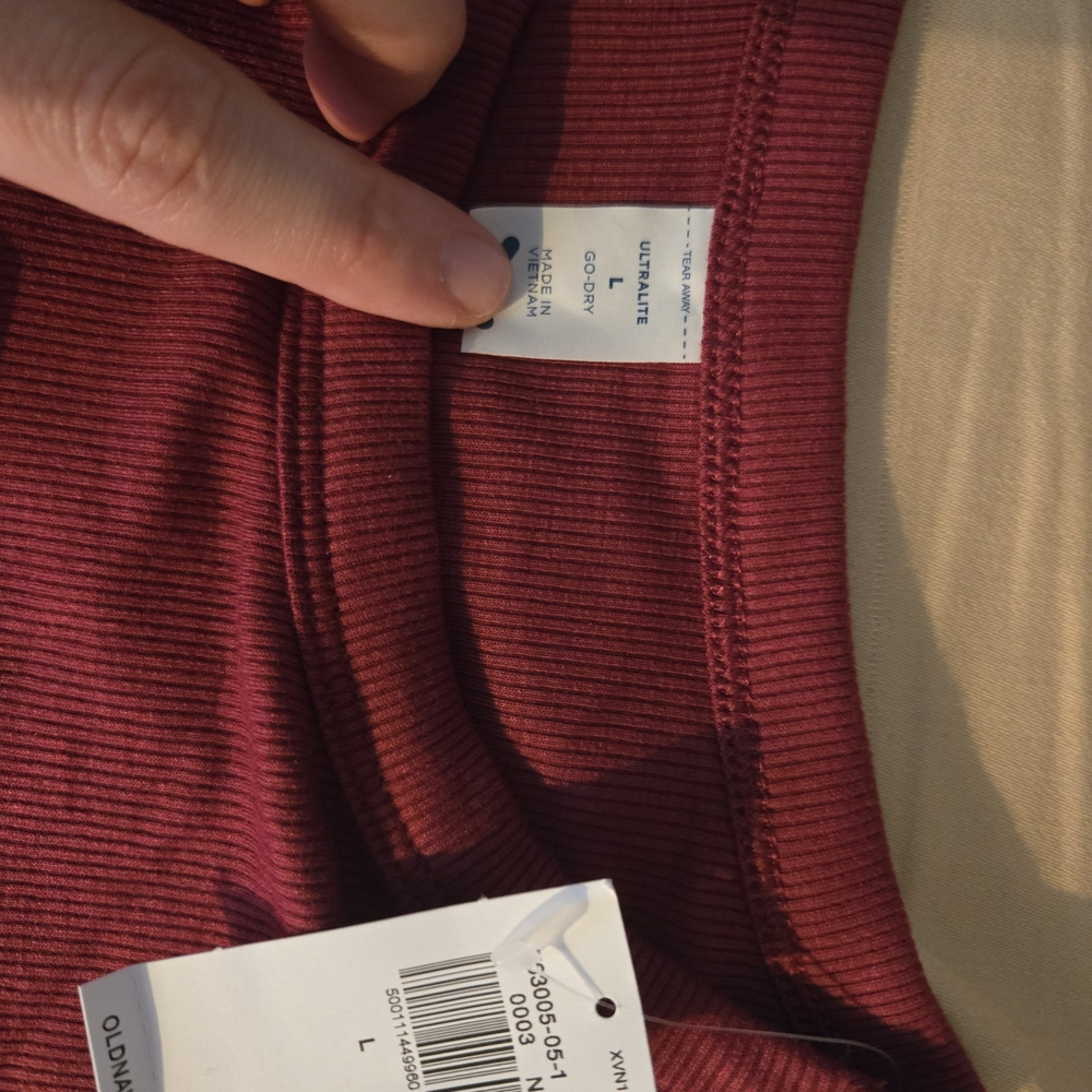 NWT Bundle Old Navy Burgundy Ribbed Layering Top With One Shoulder Tank